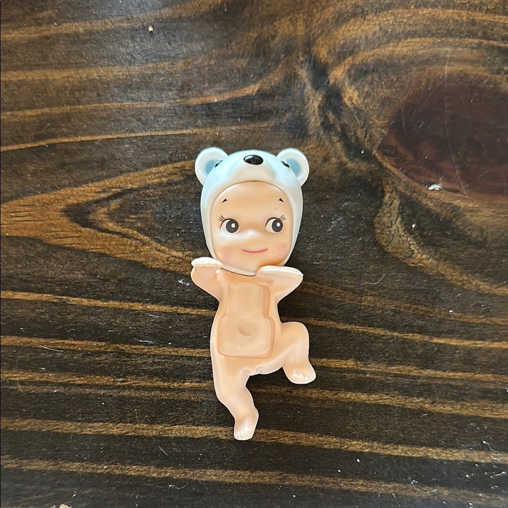 Blue and White Infant Doll with Animal Ears